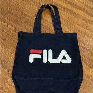 Fila Dark Blue Canvas Tote with Logo